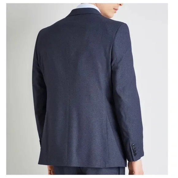 NWOT Moss Bros. Esq. Regular Fit Blue Speckle Suit Jacket Blazer Size EU 66